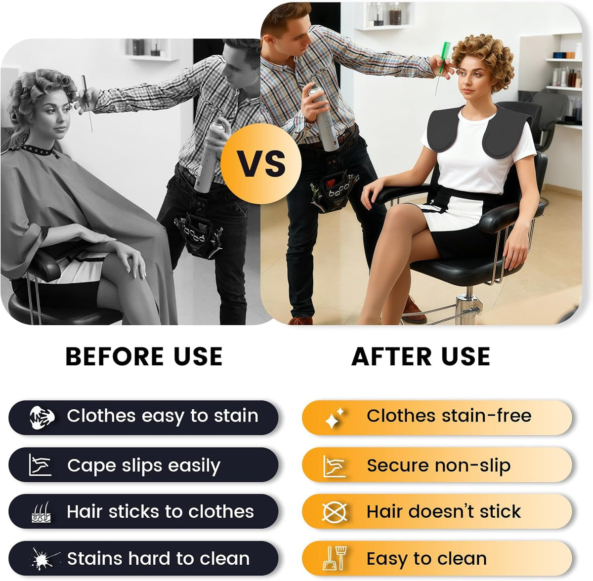 Wokyo Silicone Hair Cutting Collar, Non-slip Hair Cutting Mat Haircut Cape Catcher Neck Wrap Guard Neck Fitting Accessories