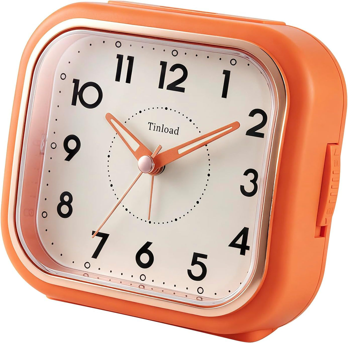 Tinload 4.3" Vintage Retro Analog Alarm Clock, Super Silent Non Ticking Clock with Manual Light, Snooze, Battery Operated, Simply Design, for Living Room, Bedroom, Bedside, Desk(Blue-V2)
