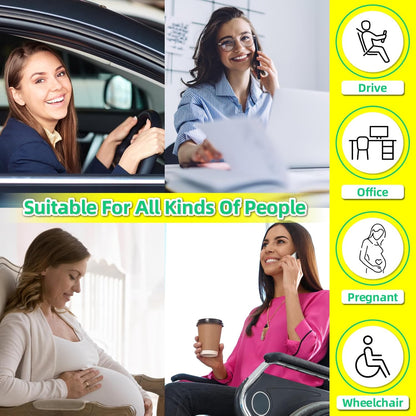 kingphenix Car Seat Cushion with Back Support Pillow, Memory Foam, Black | Memory Foam Car Cushion for Long Driving, Truck, Office Chair, Tailbone and Lower Back Support