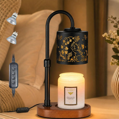 Dimmable Candle Warmer Lamp with Timer Adjustable Height for Scented Jar Candles Electric Candle Wax Melt Warmer for Home Decor Christmas Birthday Gifts for Women Mom(Hummingbird)