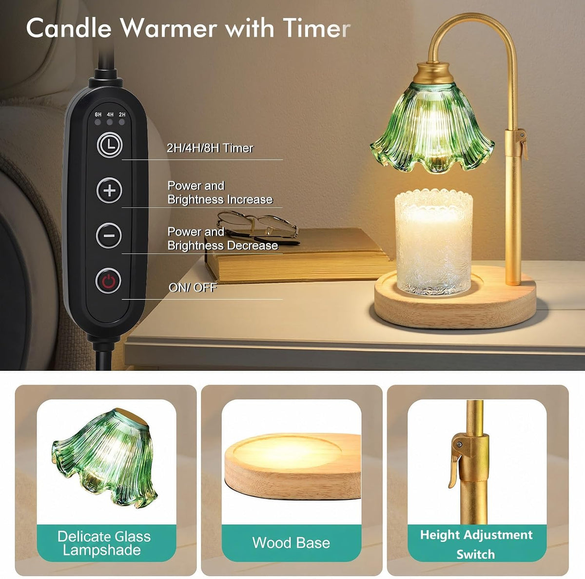 Candle Warmer Lamp with Timer,Birthday Gifts for Women