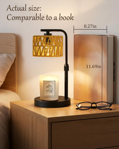 Candle Warmer Lamp with Timer Dimmer, Height Adjustable Modern Farmhouse Candle Warmer, Electric Candle Lamp Warmer with 2 Bulbs, Birthday Gifts for Women Mom, Gift for Home Decor
