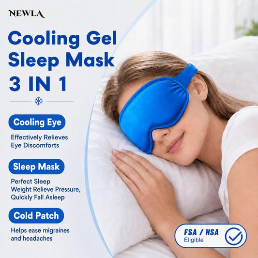 Cooling Eye Mask for Puffy Eyes: Fsa Eligible Items Hsa, Face Ice Eye Pack for Migraine After Surgery Relief - Reusable Cold Compress for Headaches Puffiness - Comfortable Weighted Fit Gel Sleep Mask