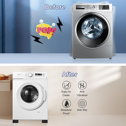4Pcs Anti Vibration Pads for Washing Machine, Reduce Washer Dryer Moving | Washer and Dryer Pedestals,Prevents Noise Vibration Transfer, Antivibration Stabilizer Support Feet (Increase1.8in)