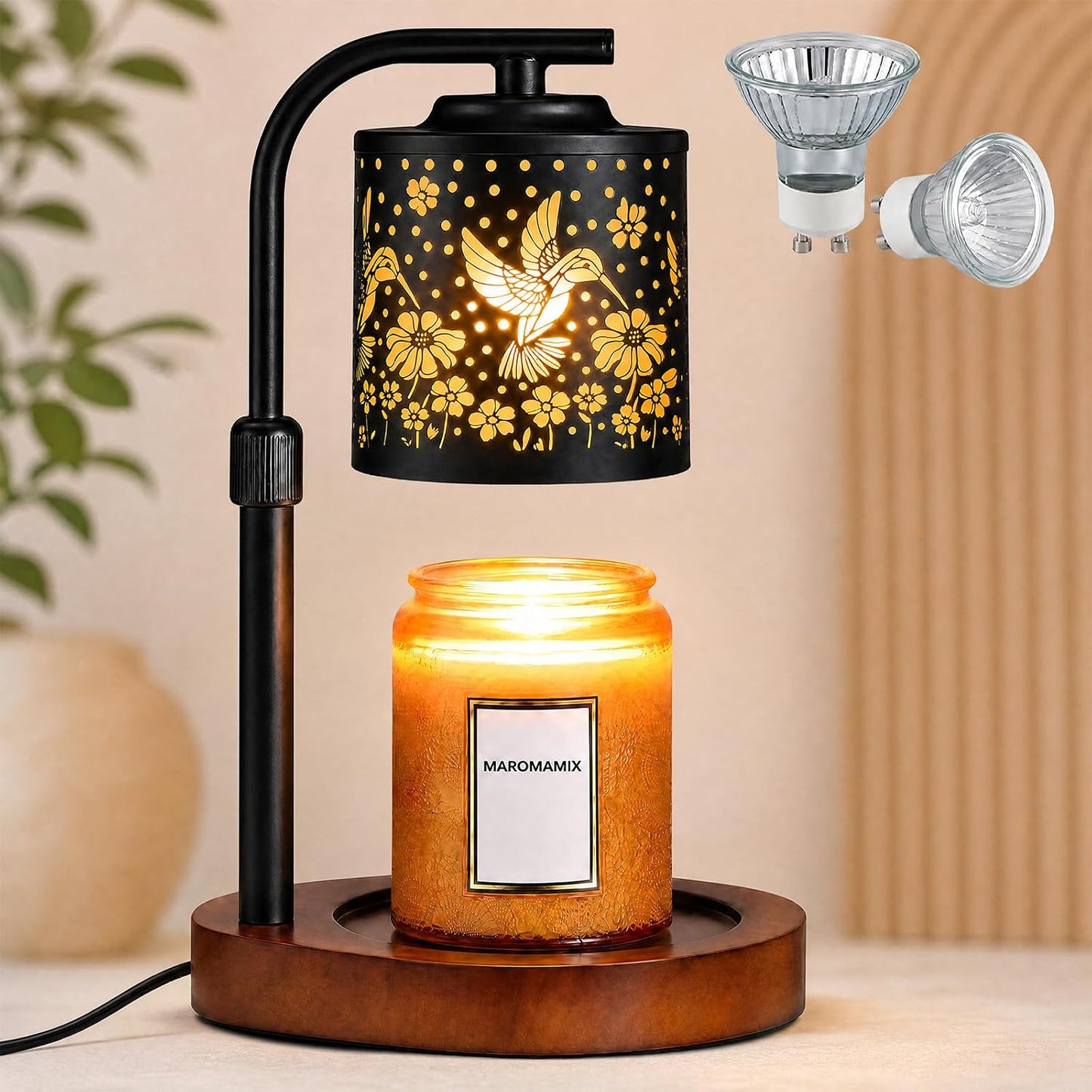 Candle Warmer Lamp with Timer & Dimmer- Electric Wax Melt Warmer with Adjustable Height for Scented Candles, Home Décor Fragrance and House Warming Birthday Gifts for Women Mom