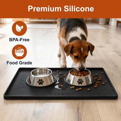 34" x 22" Extra Thick Silicone Mat Waterproof with Raised Edge, | Under Sink Mat for Kitchen & Bathroom, Kitchen Cabinet Liner, Multi-Purpose for Storage & Protection