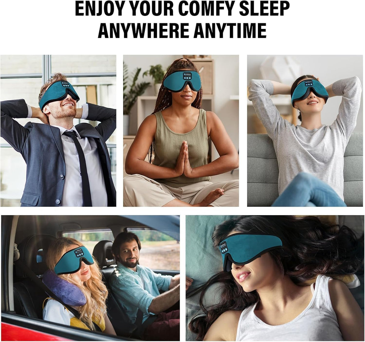 Sleep Headphones,Sleep Mask for Side Sleeper,3D Eye Mask for Sleeping with Stereo Speakers,Bluetooth Headphone,Perfect for Gifts for Women/Men Black
