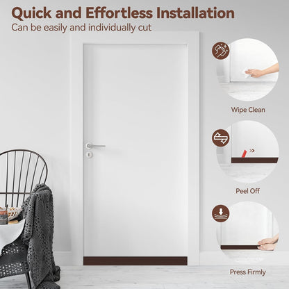 Ohuhu Door Draft Stopper, 1" Wide Adhesive Weather Stripping Seal, 39" | self-adhesive silicone, for interior exterior doors, 3-layer soundproof, save energy, blocks drafts, noise, light, dust, bugs