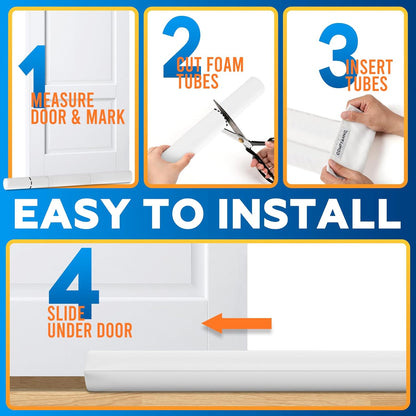 Comfyanno Under Door Draft Stopper - Bottom Door Gap Filler & Seal - Fits 30” to 36” Door, Double Side Block Noise, Sound, Air, Bugs, Dust, Easy to Install, No Adhesive, Black