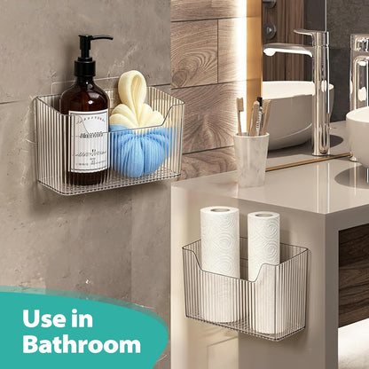Sinnsally 2 Pack Cabinet Door Organizer,Self Adhesive Lid Organizers Inside Cabinet Storage Boxes,Hanging Storage Basket Organizer Wall Mounted Pantry Caddy Cup Holder for Kitchen,Fridge,Bathroom