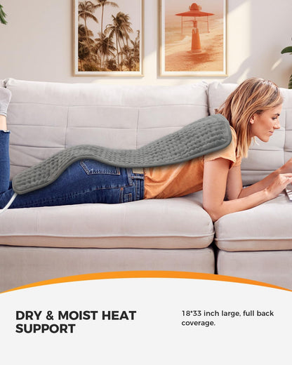 CooCoCo FSA Eligible HSA Hip Heating Pad for Hip and Sciatica Pain Relief | Heated hip brace, 6 heat levels, 4 timers, adjustable wearable fit, soft plush lining for hip, thigh, buttock and lower back