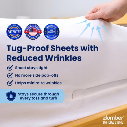 The Original USA Patented ZlumberLock - Secure Sheet Holder with Heavy-Duty Mattress Straps – No More Loose Bedding, Universal Fit, Easy One-Time Installation