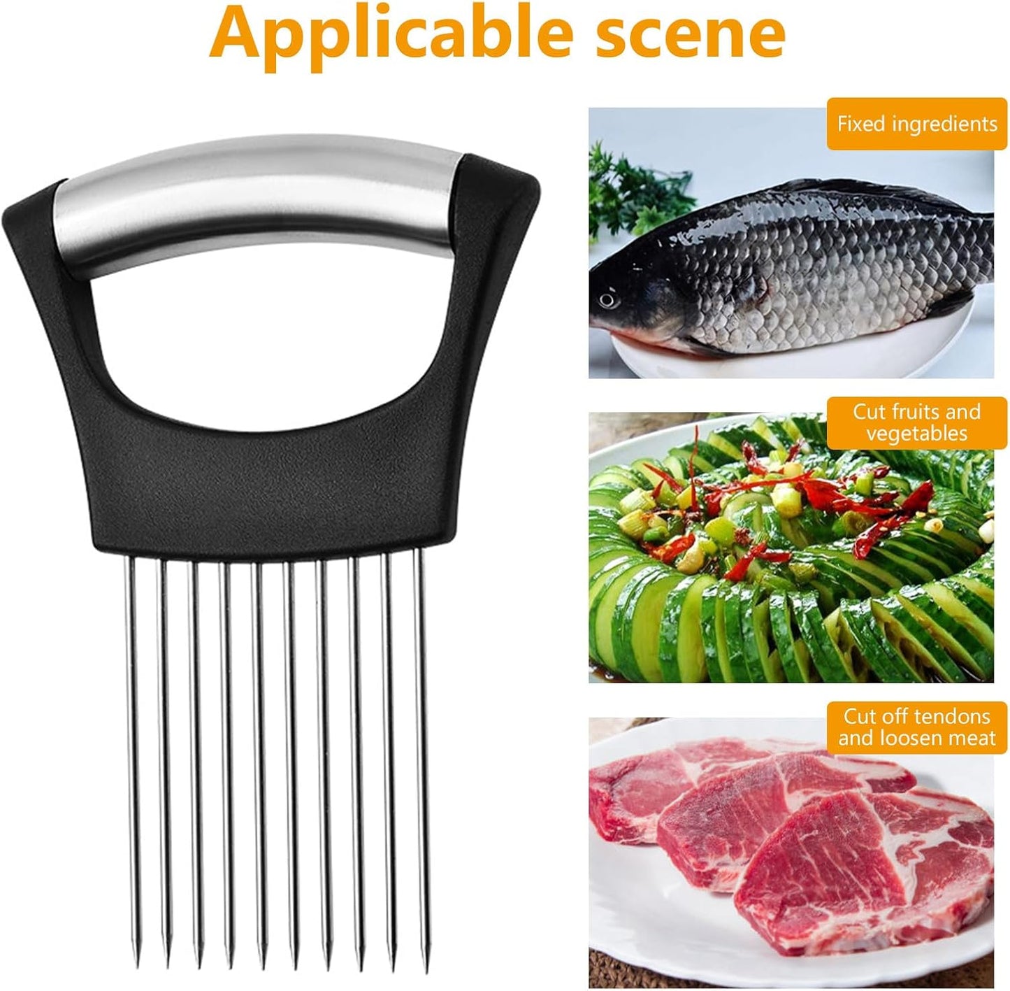 Onion Slicer Thin-Egg Chopperonion Onion Holder For Slicing,Avocado Slicer Tool Blooming Onion Cutter Kit,Tomato Slicers For Home Use Cool Kitchen Gadgets 2024 (Black(No handle))