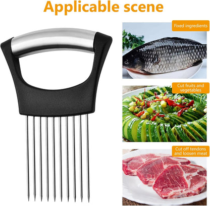 Onion Slicer Thin-Egg Chopperonion Onion Holder For Slicing,Avocado Slicer Tool Blooming Onion Cutter Kit,Tomato Slicers For Home Use Cool Kitchen Gadgets 2024 (Black(No handle))