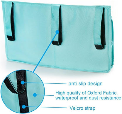 Large Pocket Bedside, Hanging Storage Organizer for Books,Phones,Tablets,Accessory and TV Remote - Best for Headboards, Bed Rails, Dorm Rooms, Bunk Beds, Apartments, Bathrooms &Travel (Light blue)