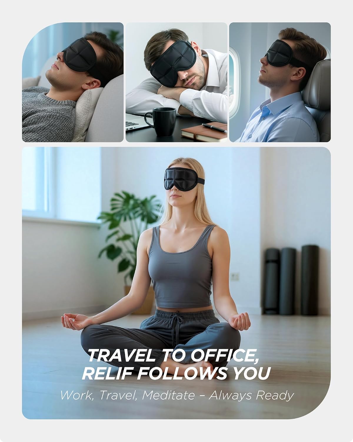 3D Cooling Sleep Mask with Double Coldfocus Gel for Hot & Cold Therapy