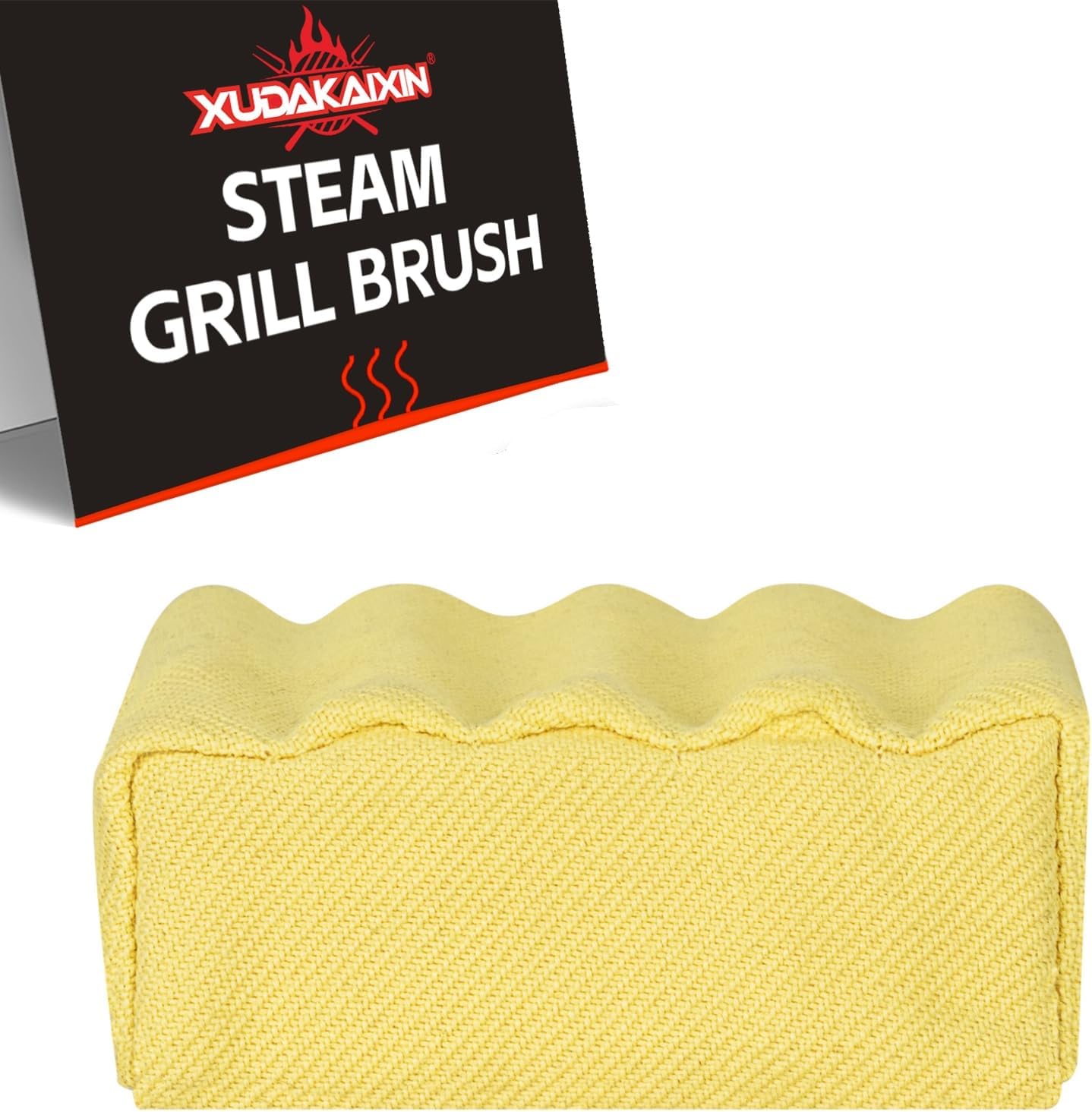 Bristle-Free Steam Cleaning Grill Brush Kit – Luxurious Long Rosewood Handle, Includes 1 Replacement Head – Safe BBQ Grill Cleaning for Outdoor Grill – Great Gift for Men/Dad
