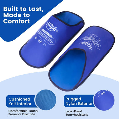 Hilph Foot Ice Pack Slippers, 1 Pair Ice Pack for Feet & Toes Pain Relief | Reusable Hot Cold Therapy for Plantar Fasciitis, Gout, Bunions, Neuropathy Relief, Surgery Recovery, HSA Eligible FSA, Blue