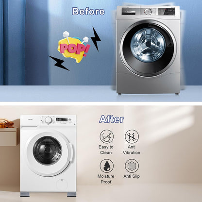 4Pcs Anti Vibration Pads for Washing Machine, Reduce Washer Dryer Moving | Washer and Dryer Pedestals,Prevents Noise Vibration Transfer, Antivibration Stabilizer Support Feet (Increase1.8in)