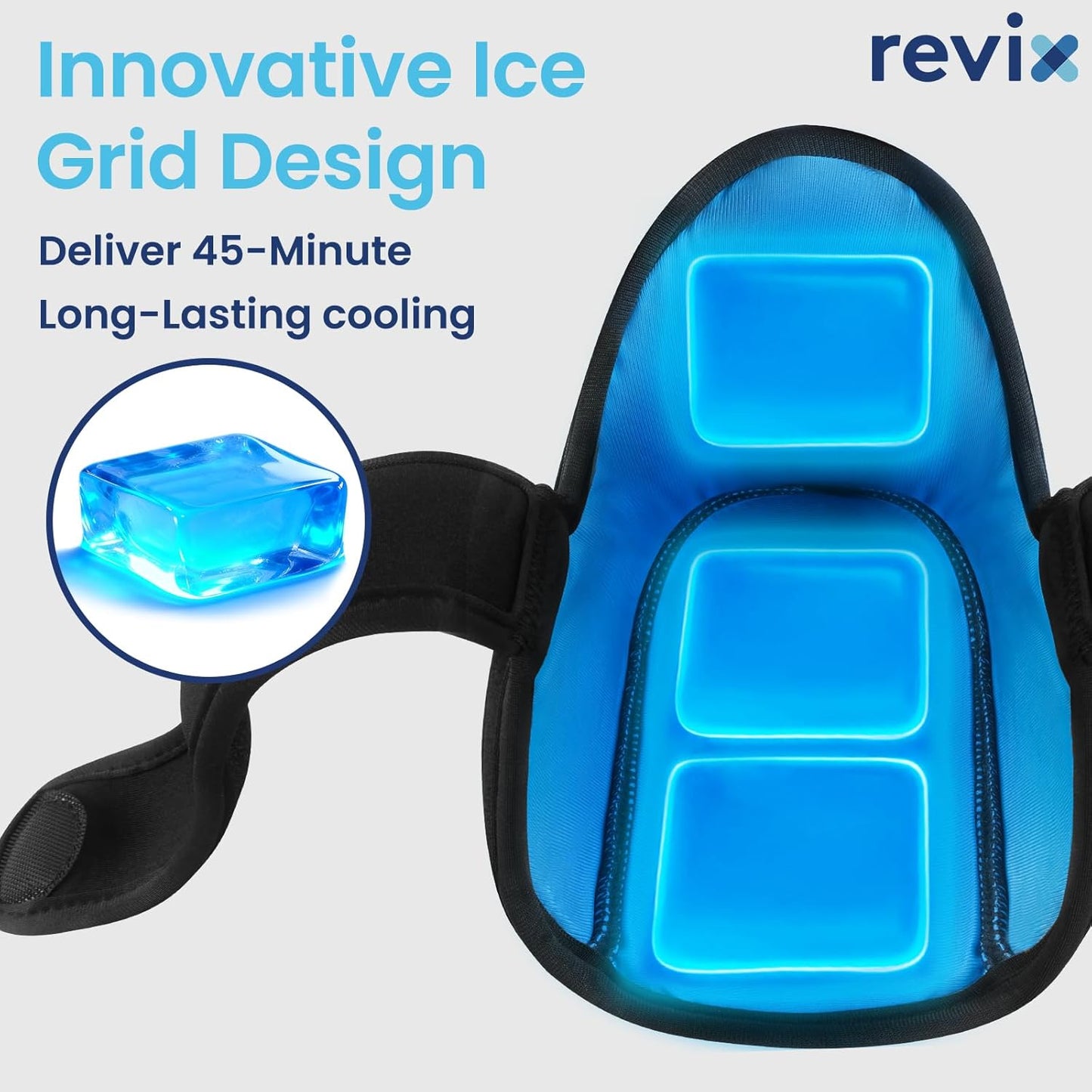 REVIX 2-Pack 45-Min Heel Ice Pack Wrap for Tendonitis & Plantar Fasciitis | Lightweight Wrap with Adjustable Strap for Men & Women, Cooling Comfort for Heel Bursitis, Swelling & Soreness, Reusable Gel