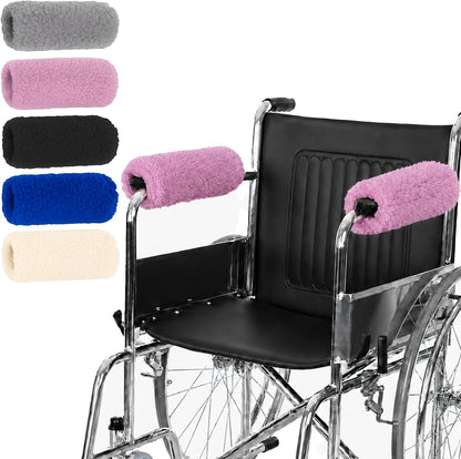 Vive Wheelchair Armrest Pads (2 PCS) - Memory Foam Sheepskin Cushion