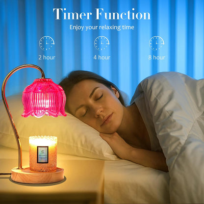 Flower Candle Warmer Lamp with Timer & Dimmer