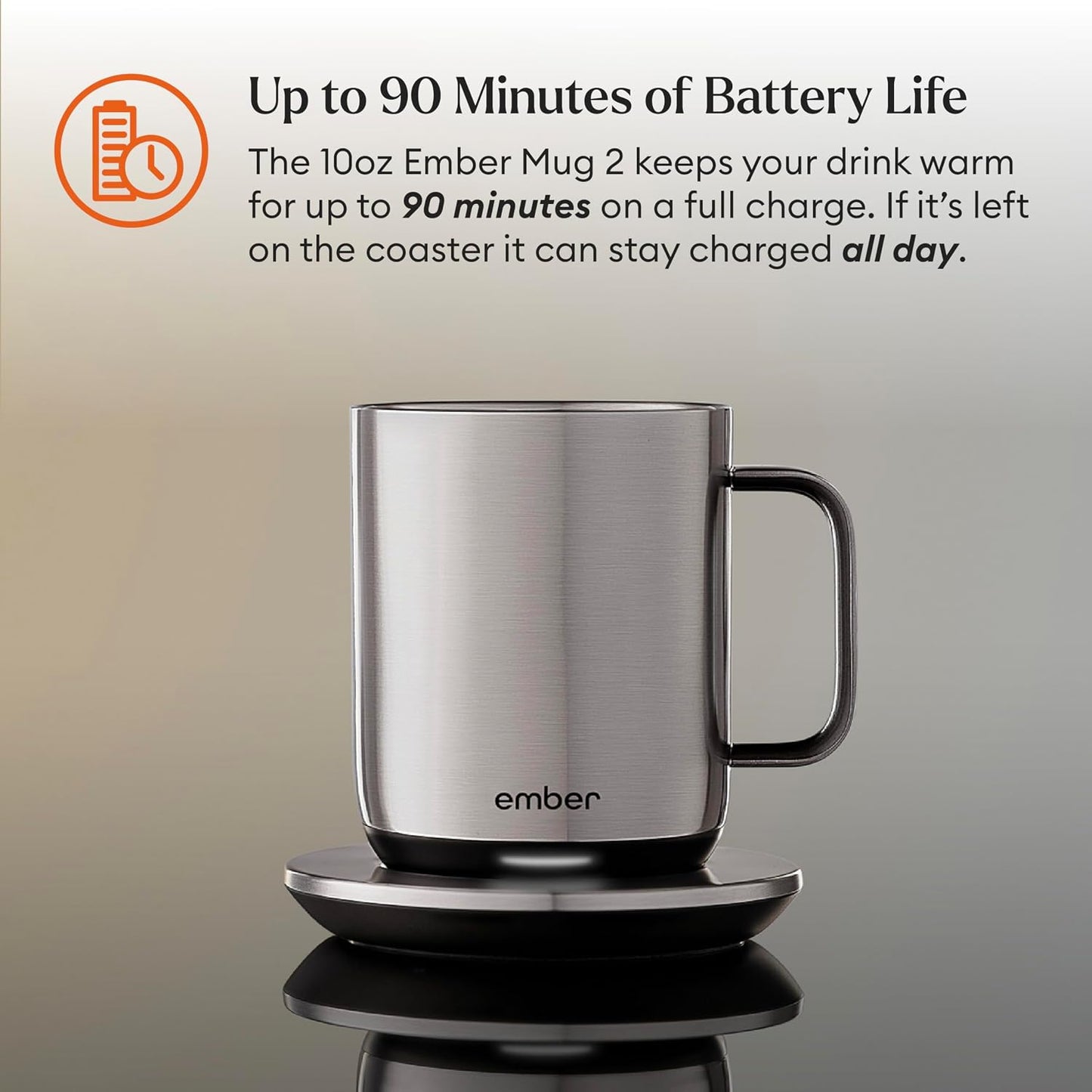 Ember Temperature Control 14oz Smart Mug 2, App-Controlled and Rechargeable Heated Coffee Cup Warmer with Intelligent LED Display, Sage Green.