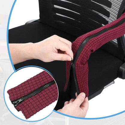 PATIKIL 22x4.3 in Office Chair Armrest Covers, 1 Pair Office Chair Arm Covers Long Computer Chairs Arm Rest Cover with Zipper Removable Rest Slipcover Hand Rest Protector, Black