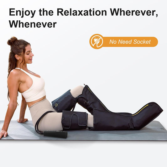 QUINEAR Leg Massager, 3-in-1 Foot Calf & Thigh Massager with Heat and Compression Therapy, Leg Massage Boots for Pain Relief, FSA-HSA Eligible