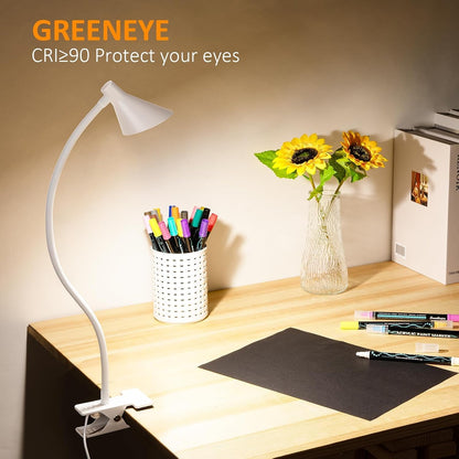 Clip on Light, Eye Care Reading Lights for Books in Bed Clip on Lamp Pink