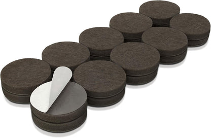 SoftTouch 1.5" Round Reusable Felt Furniture Sliders for Hard Surfaces, Noise-Reducing Adhesive Furniture Moving Pads for Beds, Sofas, Dressers, Set of 24, Beige