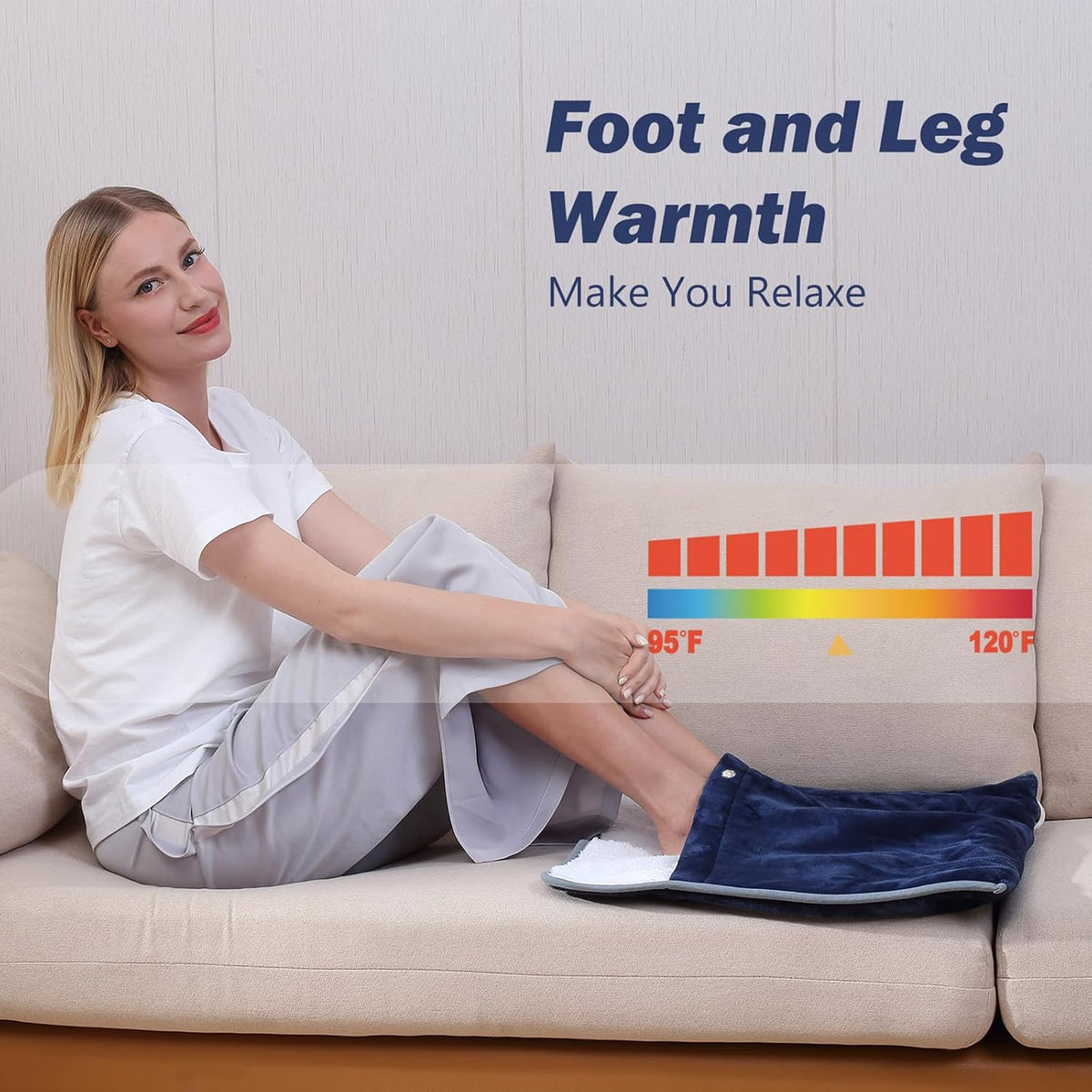 Gintao Electric Heated Foot Warmers for Feet,22"×20" Soft Foot Heating Pad