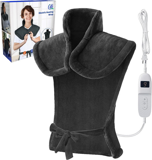 CILI Heating Pad for Back Pain Relief, 24"x36" Large Heating Pad for Neck and Shoulders Back, Electric Heat Pad with 10 Heat Settings, Back Heated Wrap, ETL Certified, Gifts for Women Men