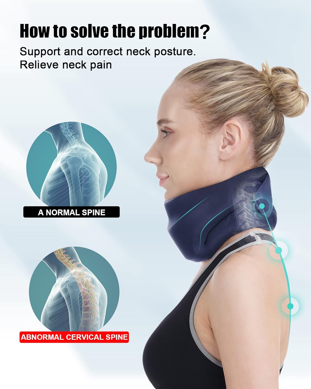 Neck Brace for Sleeping - Cervical Collar Relief Neck Pain and Neck Support Soft Foam Wraps Keep Vertebrae Stable for Relief of Cervical Spine Pressure for Women & Men Rose Pink Large Size