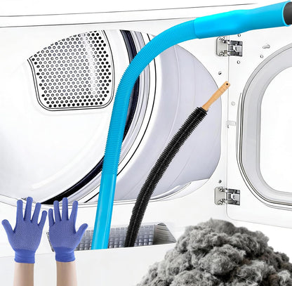 Upgraded Dryer Lint Vent Cleaner Kit: Flexible Vacuum Hose Attachment for Lint Removal |Universal Vacuums Deep Cleaning Brush for Clogged Ducts