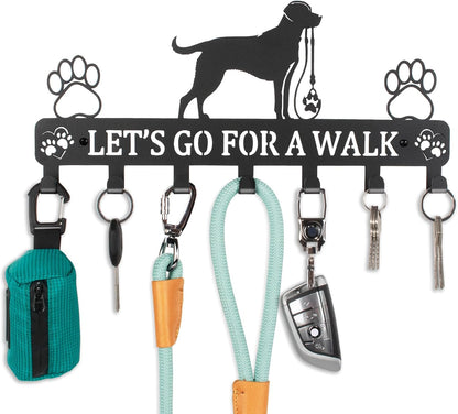 Iron Dog Leash Holder for Wall with 5-Hooks, Doorway Dog Hooks, Dog Accessory Holder