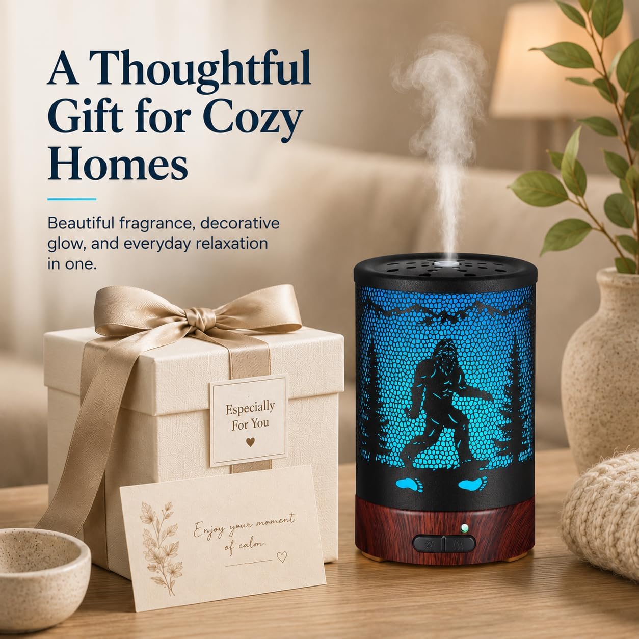 Tree Essential Oils Diffuser for Home 150ML Aromatherapy Diffuser | Birthday Gifts for Women mom,Metal Cool Mist Humidifier with 7 Colors Lights Waterless Auto Off Air Diffusers