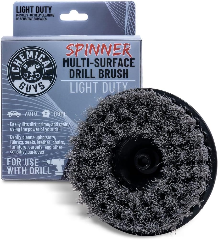 Chemical Guys, Light Duty Spinner Drill Brush Attachment, Multi-Surface | Fits any standard drill to power-scrub upholstery, fabric and carpet, gently lifting stains without hand fatigue