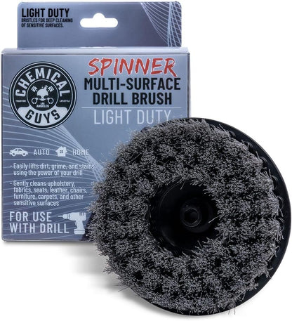 Chemical Guys, Light Duty Spinner Drill Brush Attachment, Multi-Surface | Fits any standard drill to power-scrub upholstery, fabric and carpet, gently lifting stains without hand fatigue
