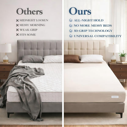 The Original Patented Fitted Sheet Holders - 4 Bed Sheet Grippers 10 Sheet Locks (8 + 2 Spares) Bed Sheet Holders For Corners, Clips, No Metal Corner Sheet Grippers Easily Say Goodbye To Loose Sheets