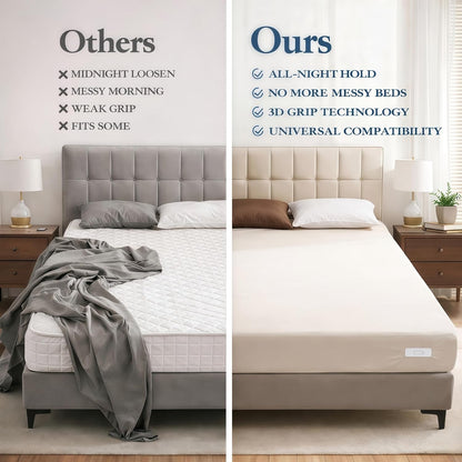The Original Patented Fitted Sheet Holders - 4 Bed Sheet Grippers 10 Sheet Locks (8 + 2 Spares) Bed Sheet Holders For Corners, Clips, No Metal Corner Sheet Grippers Easily Say Goodbye To Loose Sheets