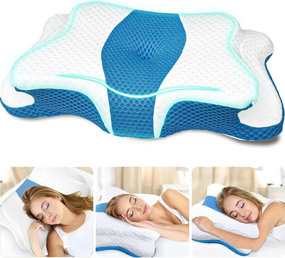 CHxxy Memory Foam Pillows, Cervical Pillow for Neck & Shoulder Pain Relief