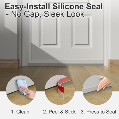 Elvone Weather Stripping Door Seal for Door Frames, 20 Ft x 1 in, Clear | Self-adhesive flexible silicone seal tape for door frame gaps and window gaps. block drafts, dust, and noise