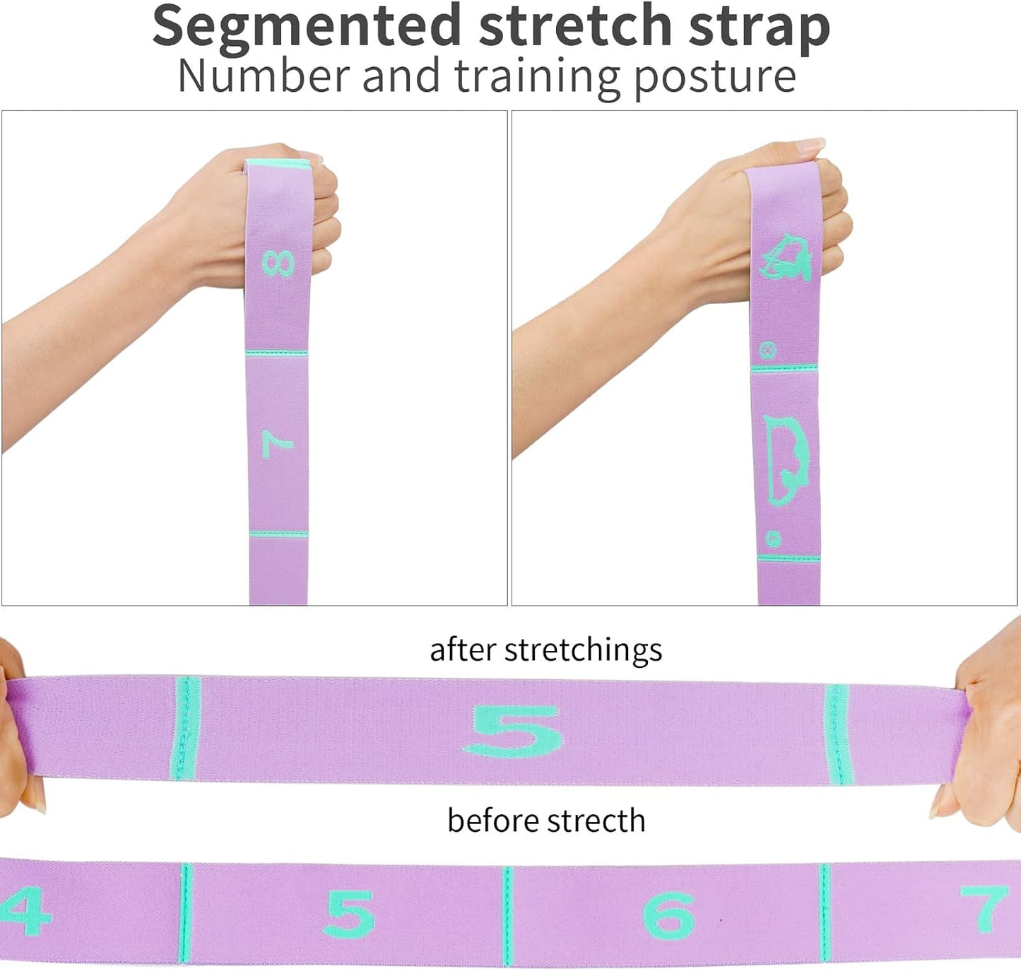8 Loops Stretching Strap for Kids, Extended Dance Stretch Band Elastic for Ballet & Gymnastics, Children's Resistance Bands for Flexibility Training, Dance Equipment for Girls