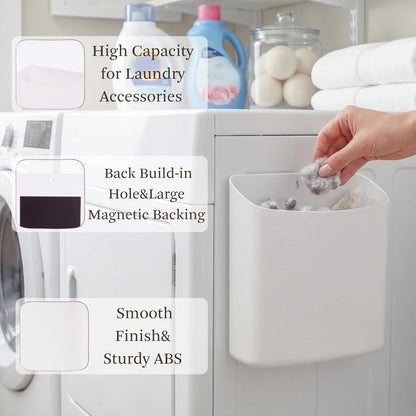MONJITA Lint Bin for Laundry Room, Magnetic Lint Trash Can for Dryer, Modern Lint Holder, Lint Box for Laundry Room Organization, Wall Mounted Trash Can for Laundry Decor (Black)