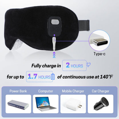 Aurya Heated Eye Mask for Dry Eyes, Cordless Warm Eye Mask, Relief Eye Irritated & Strained, Heated Mask for Blepharitis, Styes, Eye Relief, 8.85×3.35 in