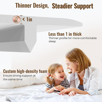 Vekkia 75”×12”Wide & Thin Split King Gap Filler for Adjustable Bed | For 1.5”–3” Gaps, Easy Install, Bed Bridge Twin XL to King, Washable Cover, Fits College Dorm, Guest Room, Hotel, Daybed
