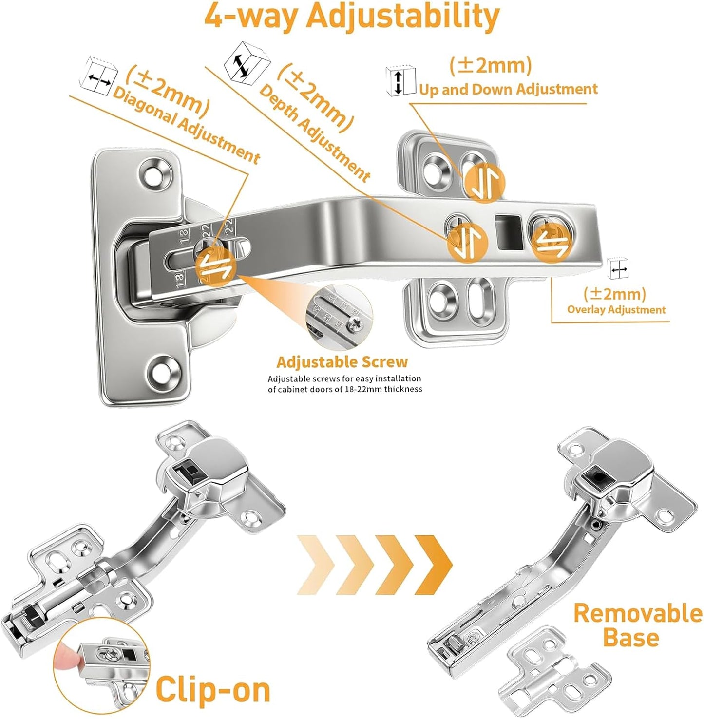 Cabinet Hinge Repair Plate Kit, 12Pcs Hinges Repair Fixing Plates | Stainless Steel for Kitchen Cupboard Door Replacement Rust Resistant With Mounting Screw
