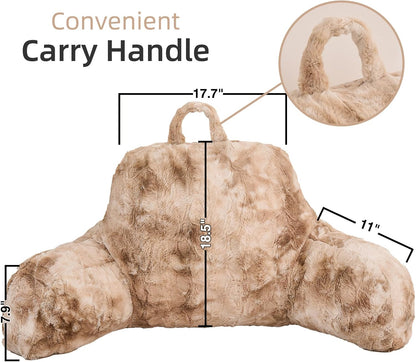 A Nice Night Ivory Reading Pillow, 18.5" Bed Wedge Pillows with Arms