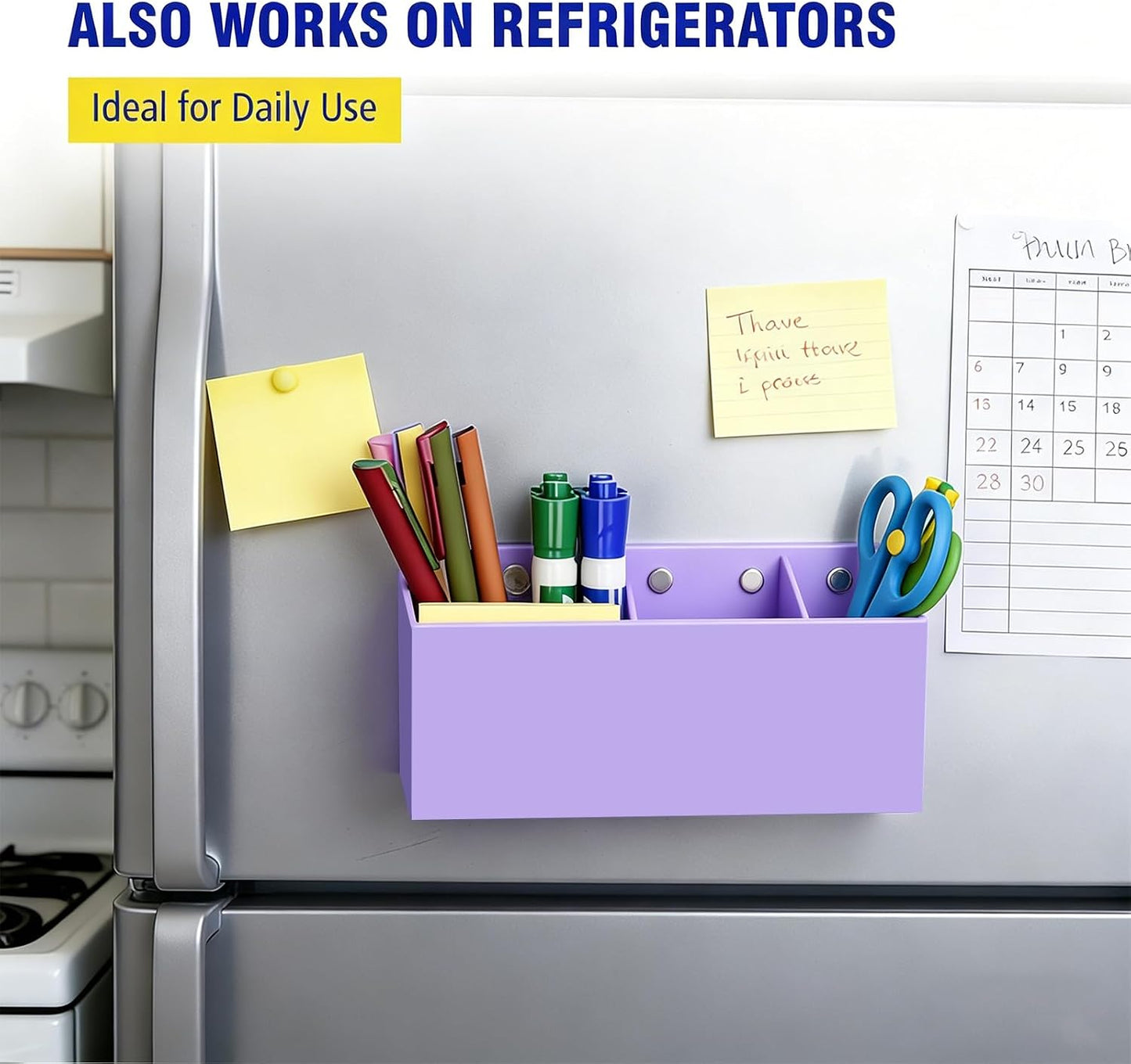 Magnetic Marker Holder for Whiteboard, Fridge, Teacher Must Have | Acrylic Magnet Dry Erase Pen Holder for Refrigeator, Anti-slip Pencil Holder for Classroom, Locker Organizer Accessories